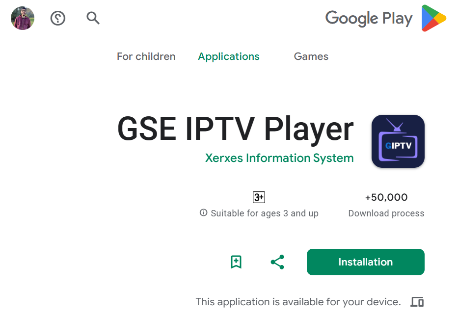 Download GSE Smart IPTV for Android on Google Play Store
