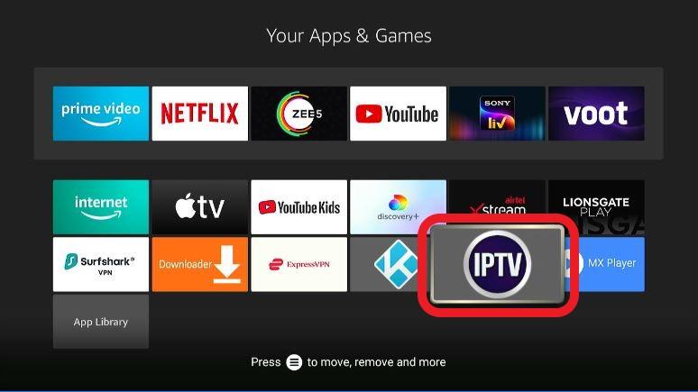 GSE Smart IPTV setup interface on Fire TV dashboard