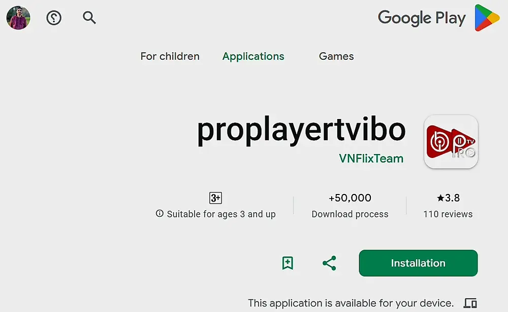 Download IBO Player Pro for Android TV from Google Play Store