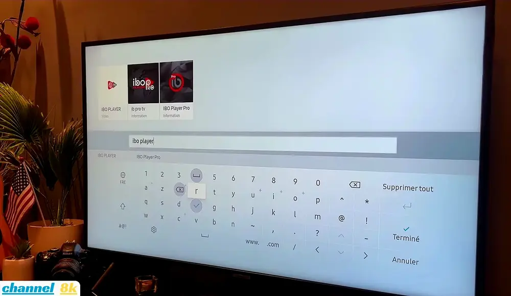 Searching for IBO Player Pro on Samsung Smart TV Apps Store