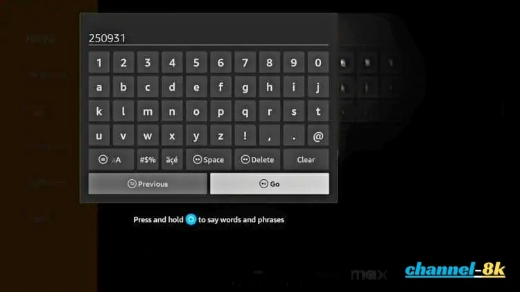 Entering download code