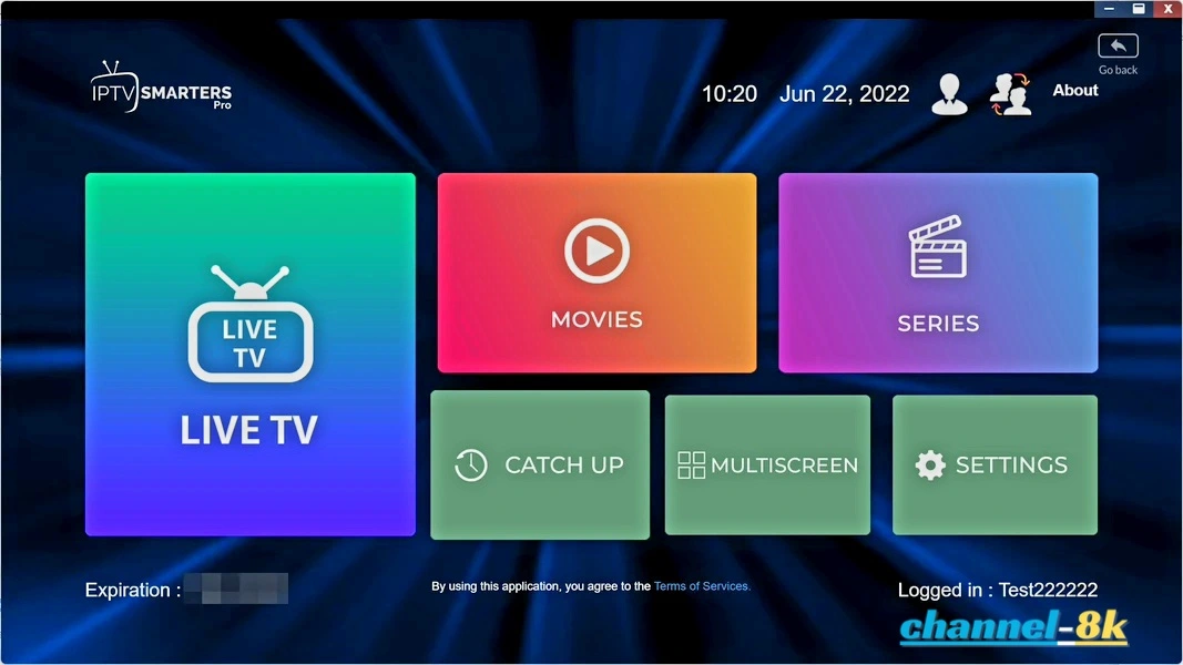 IPTV Smarters Pro Interface Placeholder